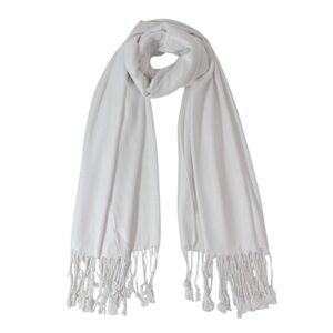 Lightweight White Fringe Scarf